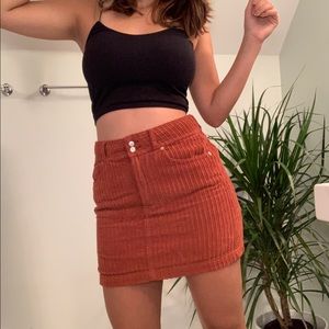 BDG orange corduroy skirt